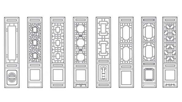 黄浦喜迎门中式花格CAD设计图样式大全