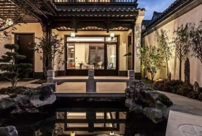 黄浦现代中式别墅的庭院设计如此美丽